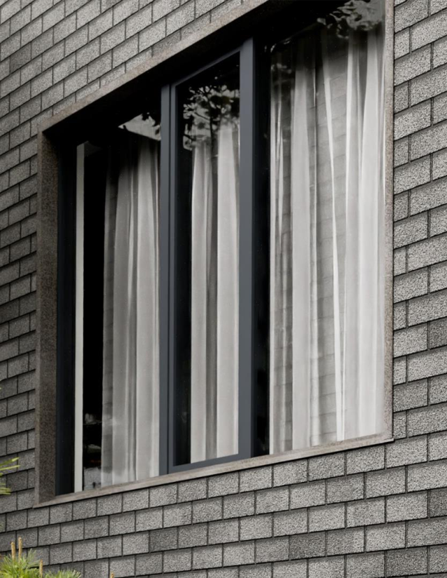 Схема монтажа наличника металлического Docke с базальтовой посыпкой