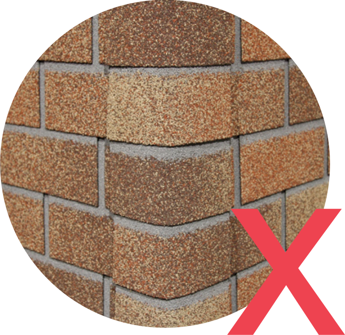 Угол из фасадной битумной плитки