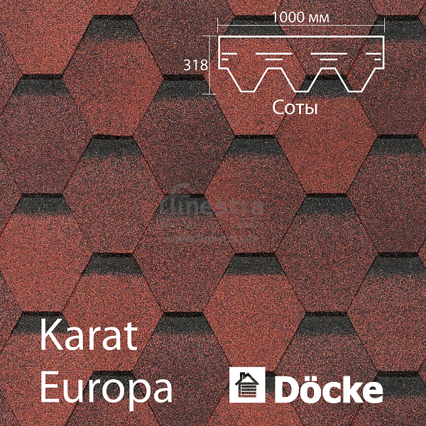 Гибкая черепица Docke PIE EUROPA KARAT 3м2/уп