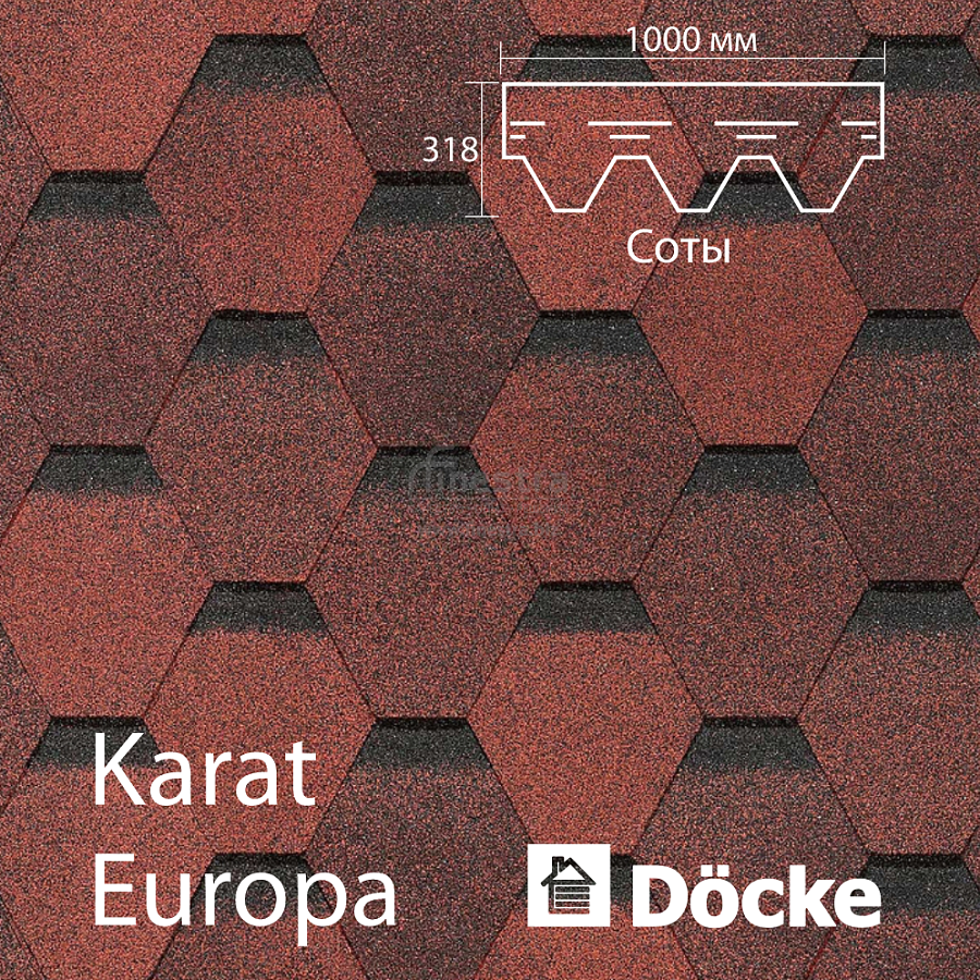 Гибкая черепица Docke PIE EUROPA KARAT 3м2/уп