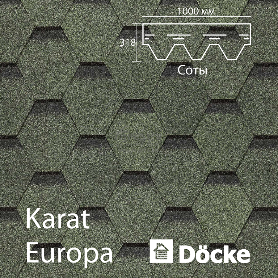 Гибкая черепица Docke PIE EUROPA KARAT 3м2/уп