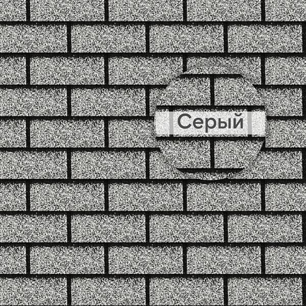 Фасадная битумная плитка Docke ПРЕМИУМ БРИК 2 м2/уп Серый  (Снято с производства)