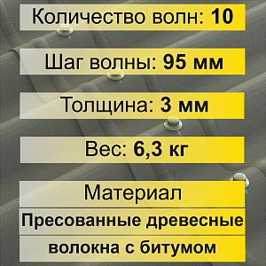 Купить Лист Ондулин SMART (0.95х1.95 м) Зеленый в Иркутске