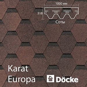 Гибкая черепица Docke PIE EUROPA KARAT 3м2/уп
