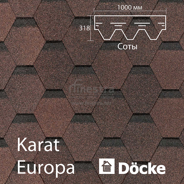 Гибкая черепица Docke PIE EUROPA KARAT 3м2/уп