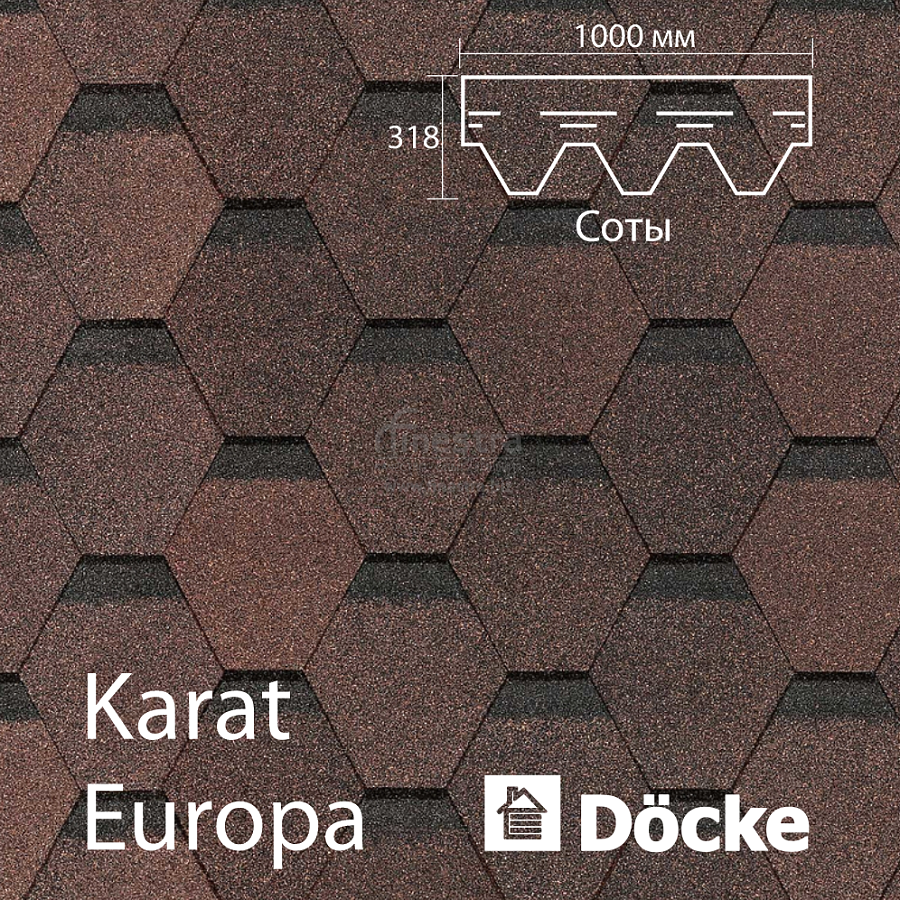 Гибкая черепица Docke PIE EUROPA KARAT 3м2/уп