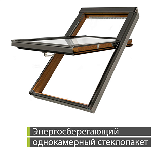 Купить Мансардное окно Fakro PTP-V/GO U3 (ПВХ) с вентклапаном "Золотой дуб" в Иркутске