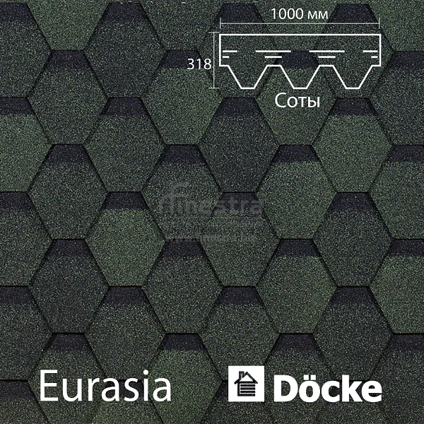 Гибкая черепица Docke PIE EURASIA Шестигранник 3м2/уп