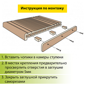 Купить Заглушка для ступеней Terrapol 320х5,55х32мм Дуб Севилья 50 в Иркутске