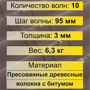 Купить Лист Ондулин SMART (0.95х1.95 м) Коричневый в Иркутске
