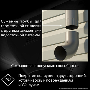 Купить Docke STAL PREMIUM Труба водосточная D90 3000 мм  Графит (RAL 7024) в Иркутске