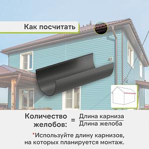 Docke СТАНДАРТ Желоб водосточный 120х3000мм  — Серый